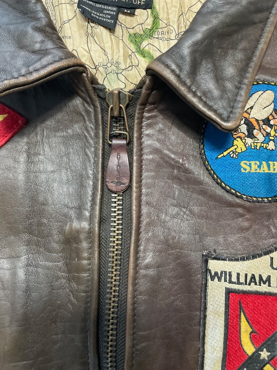 AVIREX G-1 | Brown Leather Flight Bomber Jacket | Top Gun | Blood