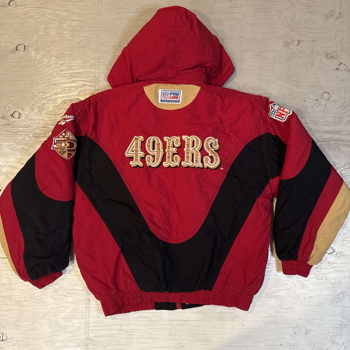 Vintage NFL 90s Reebok San Francisco 49ers Full Zip Hooded Jacket