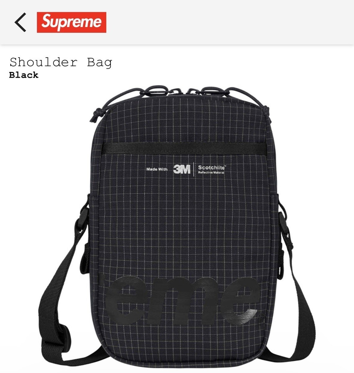 SUPREME® Shoulder/ Side Bag Black 3M® SS24 | eBay
