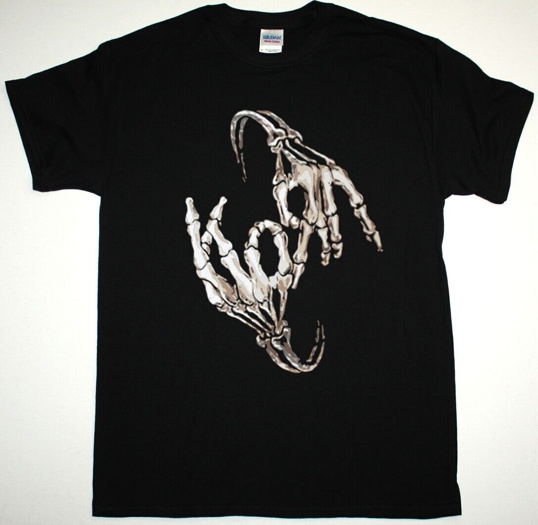 KORN SKELETON FINGERS LOGO NEW BLACK T-SHIRT | eBay