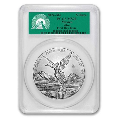 2024 Mexico 5 oz Silver Libertad MS-70 PCGS (First Day Issue) | eBay