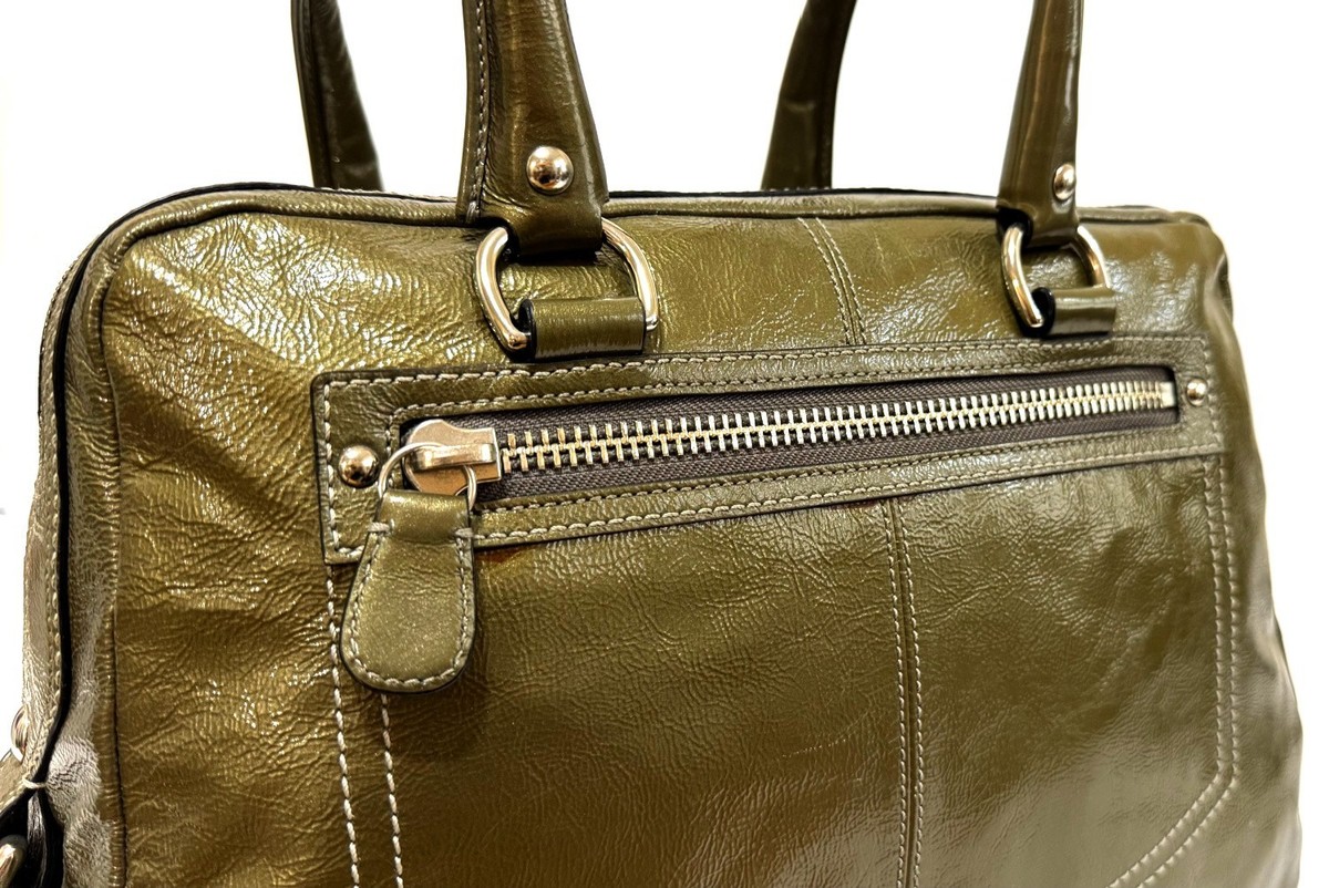 RARE Coach Legacy Archive Ltd Ed Peyton Sage Green Patent Leather