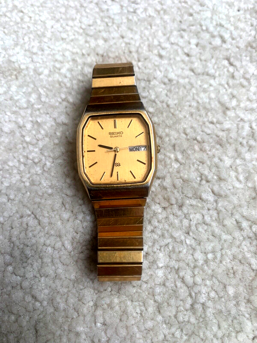 Seiko 8123-5189 rare octogonal vintage quartz gold plated men's