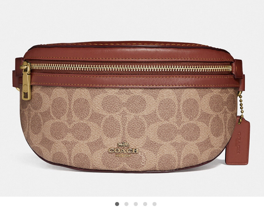 Coach Signature Fanny 39937 Tan Rust/Gold Belt Leather Pack Bag | eBay