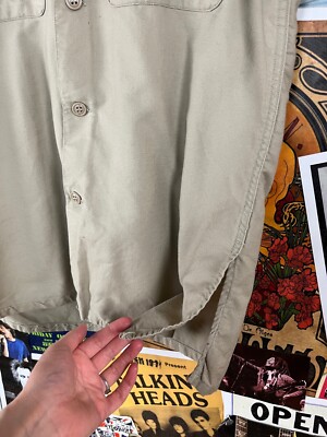 Vintage 50s USAF Air Force Tan Tropical Short Sleeve Uniform Shirt