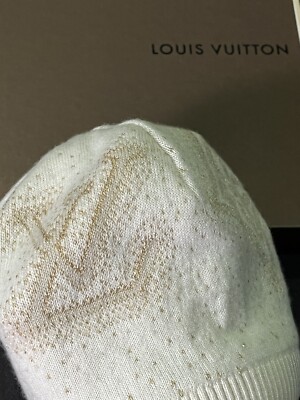 CASHMERE LOUIS VUITTON SKULLCAP BEANIE CAP BEIGE GOLD RICH KNIT