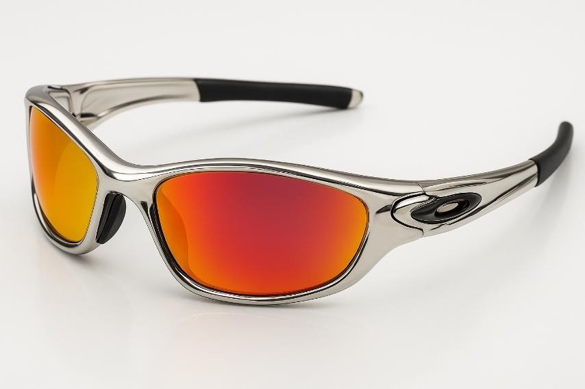 Vintage Oakley Splice Sunglasses - Polished Chrome / Fire Iridium