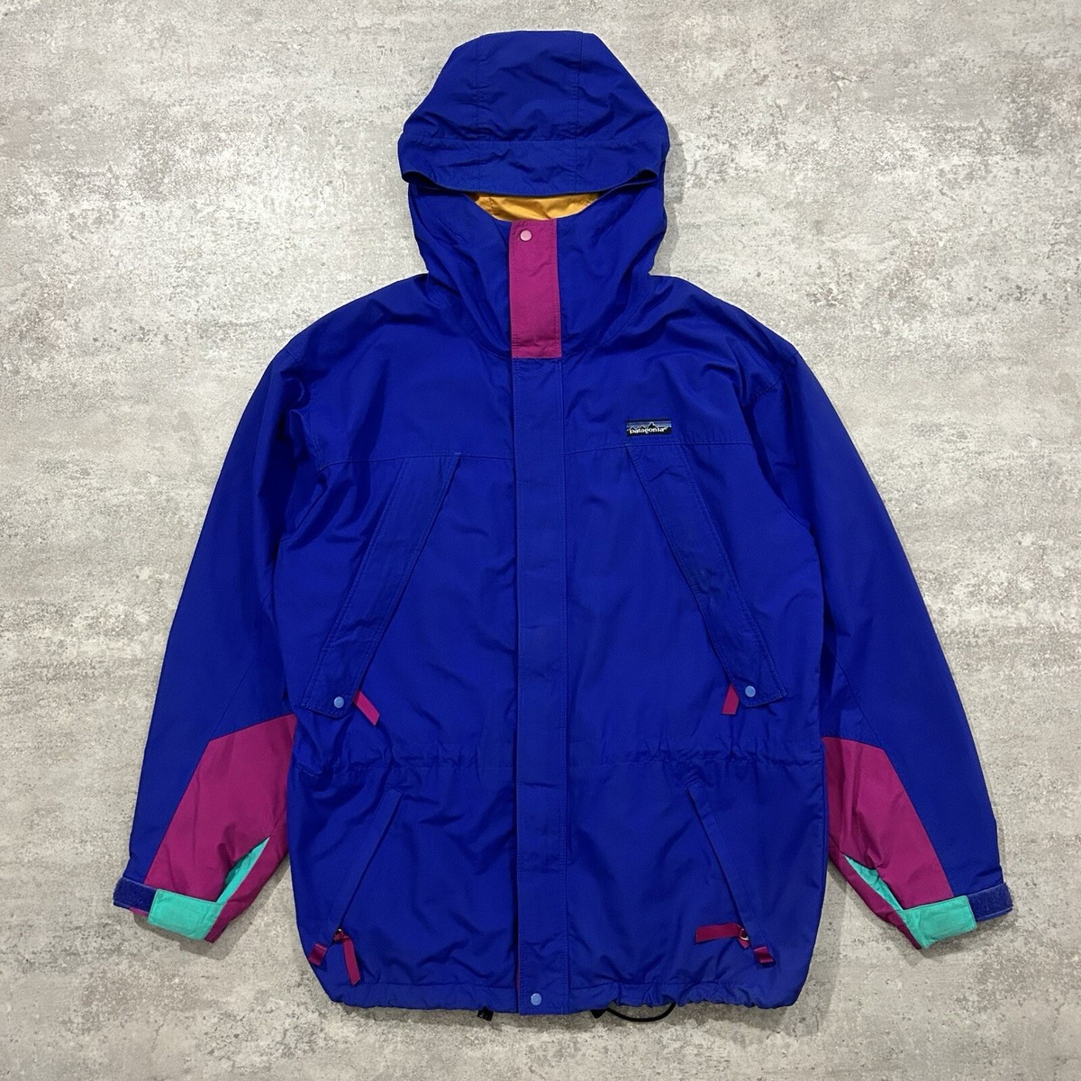 VTG 90s 00s PATAGONIA STORM JACKET MOUNTAIN PARKA BLUE PINK SIZE M