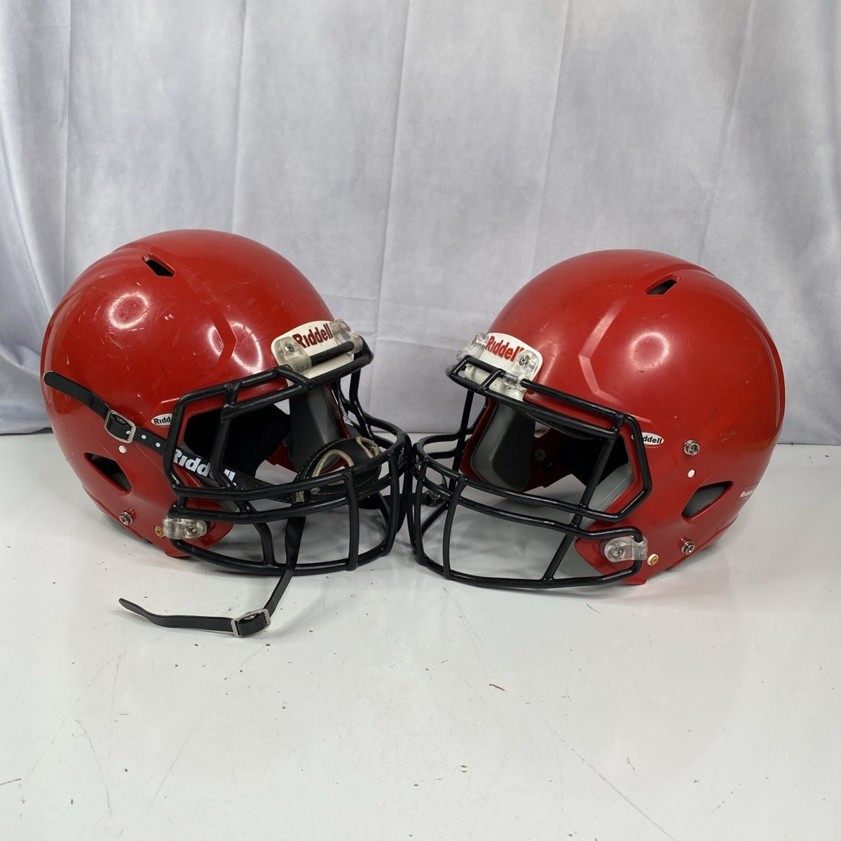 Lot of 2 Riddell Speed Victor Youth Football Helmets L/XL Red Made