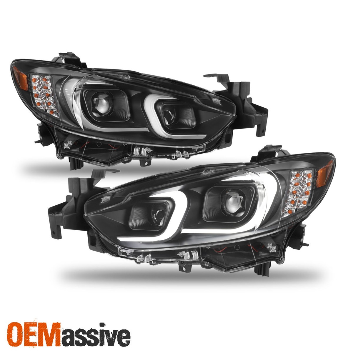 For 2014-2017 Mazda 6 Mazda6 LED DRL Light Tube Projector