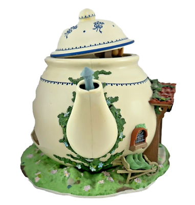 Enesco Teapot Bungalow Lighted Moving Music Box 