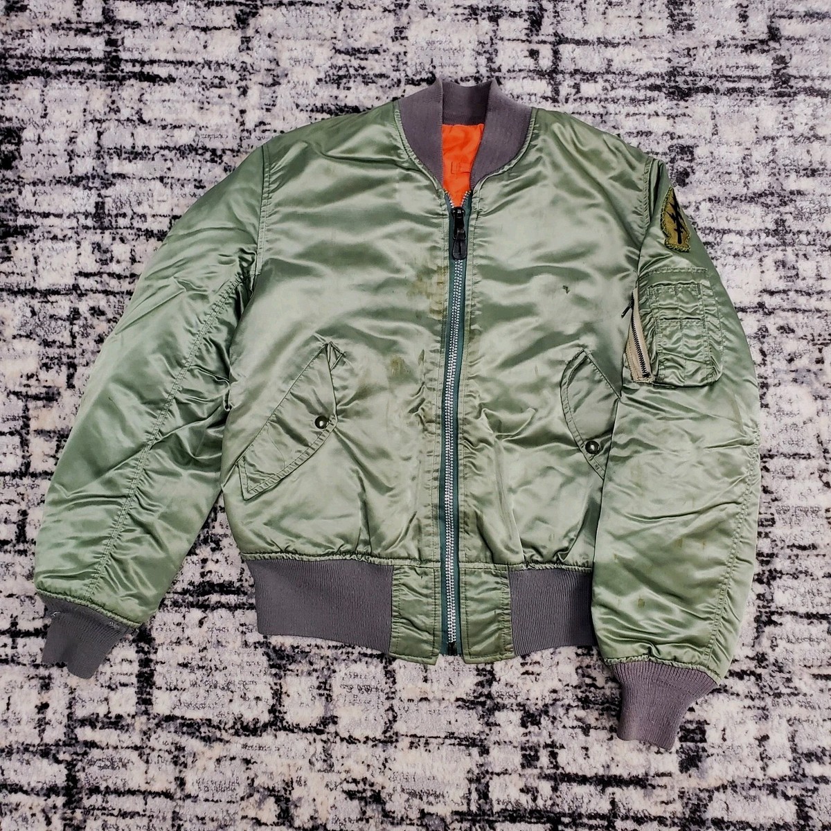 Vtg 80s MA-1 Flight Jacket Flyers Man Intermediate S OG Reversible