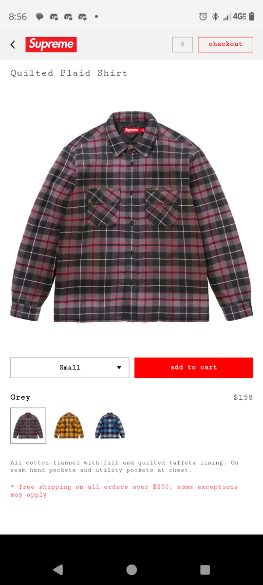 Supreme Quilted Plaid Shirt FW24 Size XL (Burberry Like Plaid) | eBay