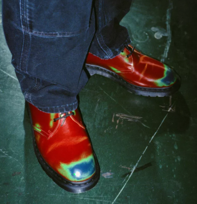 Supreme Dr. Martens 1461 3 Eye Shoe Wear Away Pack Red Leather Rub