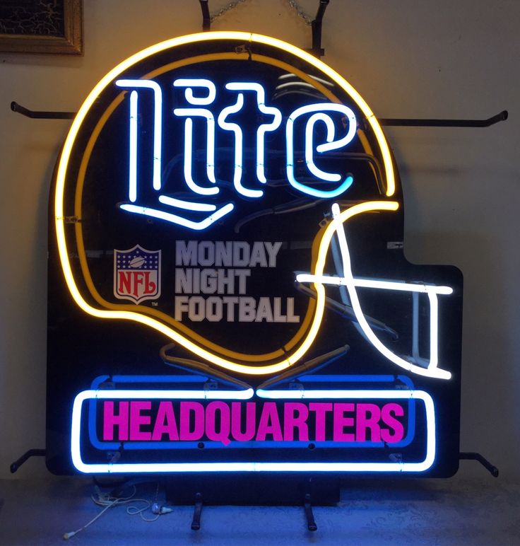 Vintage 1992 Miller Lite NFL Monday Night Football Neon Sign