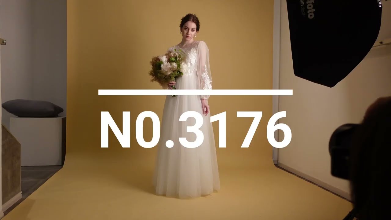 ウェディングドレス 長袖 NO.3176（ご購入は郵送試着可