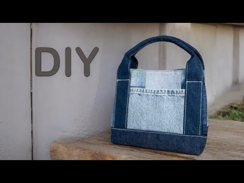 トートバッグの作り方】2WAYのデニムバッグ作り👜シンプルで使いやすい