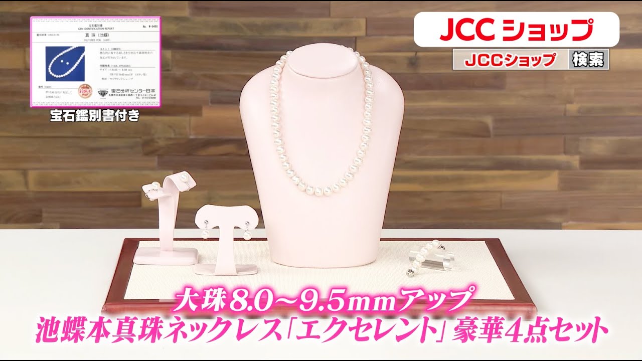 大珠池蝶本真珠 エクセレント4点セット 9.0～10.5mm ネックレス長さ
