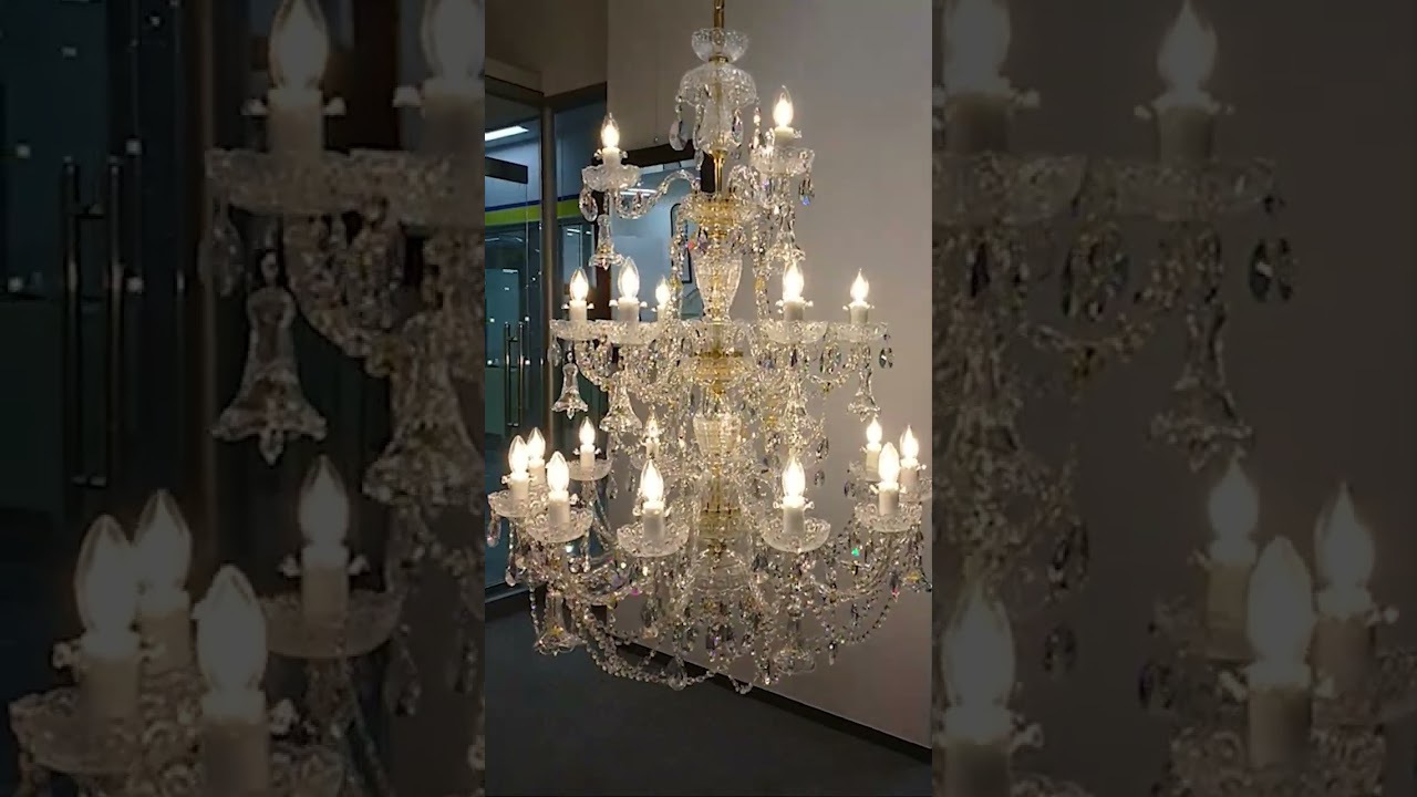 チェコ製 ボヘミアクリスタル シャンデリア 21灯 Clear／クリスタル