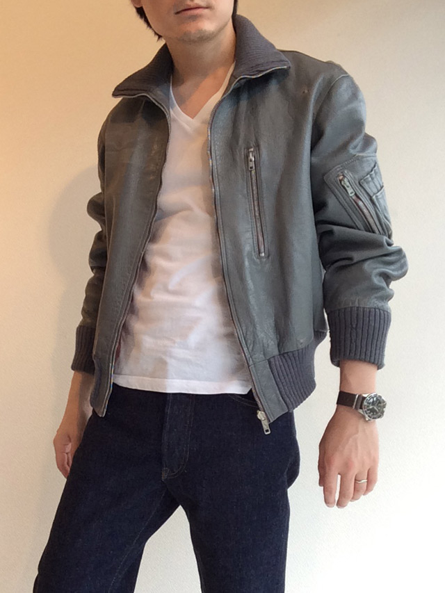 Vintage 1980年代 ドイツ空軍レザー製フライトジャケット。 | マメチコ