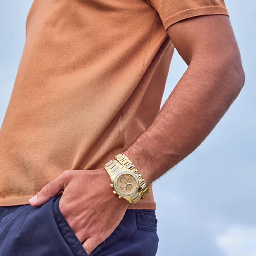 Citizen Eco-Drive Men's Chronograph Crystal Gold-Tone Stainless