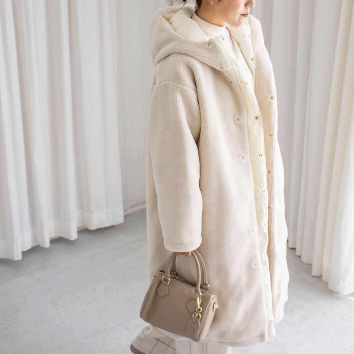 ◇【WEB限定】【TAION/タイオン】別注ダイヤキルト×ボアロングダウン