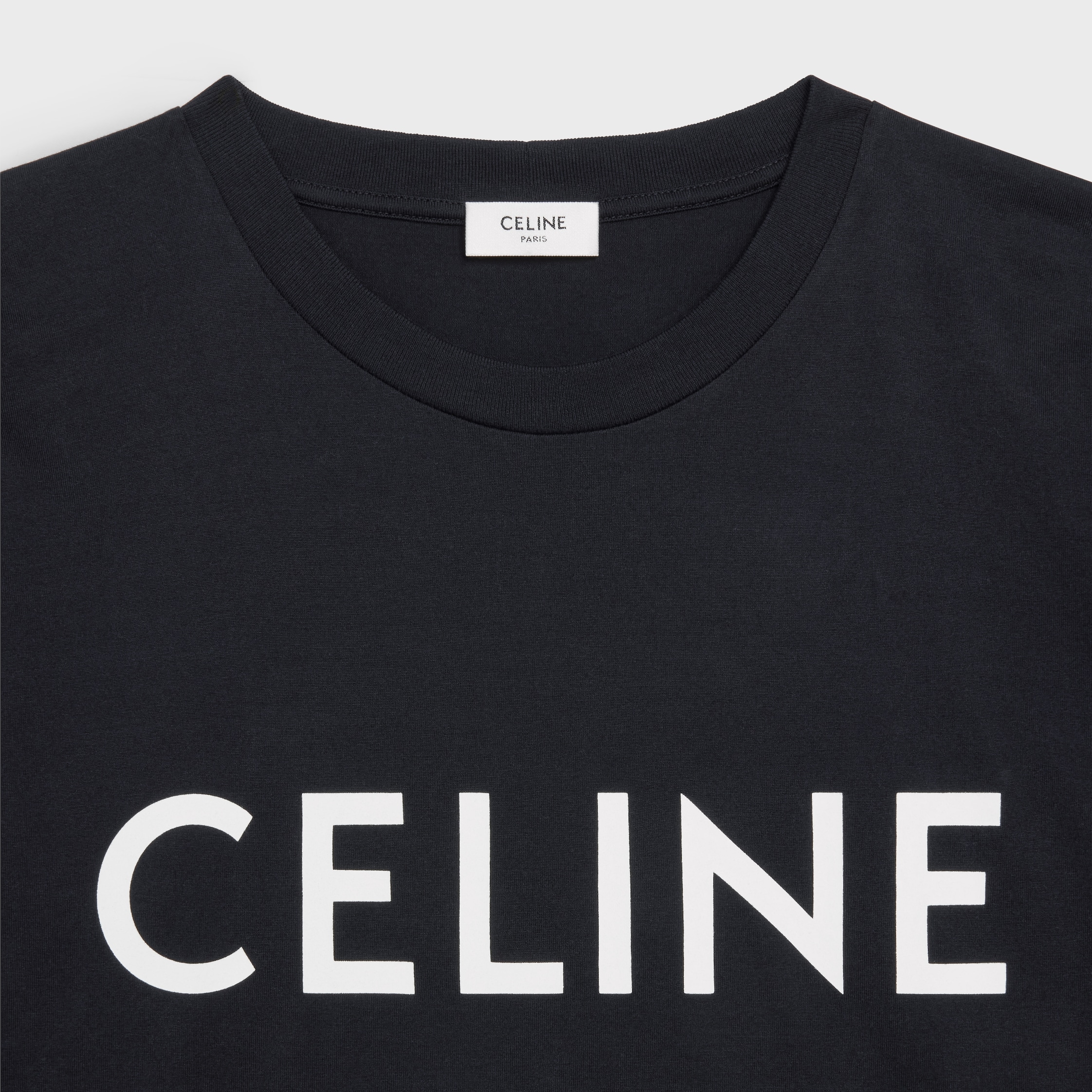 CELINE LOOSE T-SHIRT IN COTTON JERSEY - BLACK/WHITE | CELINE