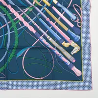 エルメス カレ90 Fouets et Badines 鞭とグリップ スカーフ シルク