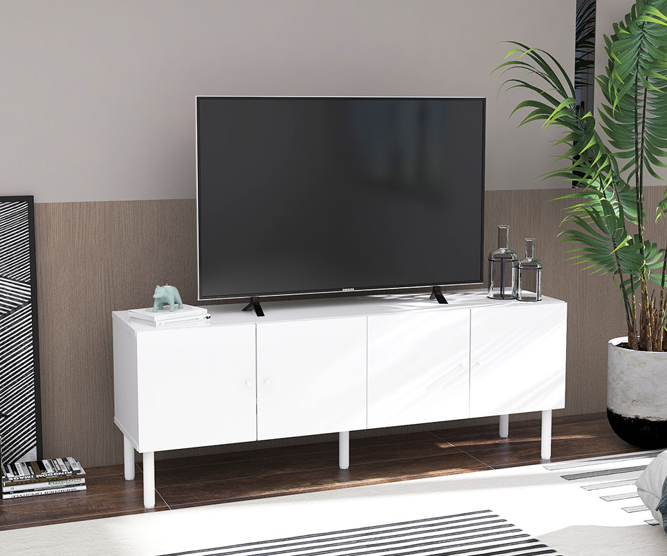 楽天市場】テレビ台 キャビネット 白 完成品 ローボード テレビボード