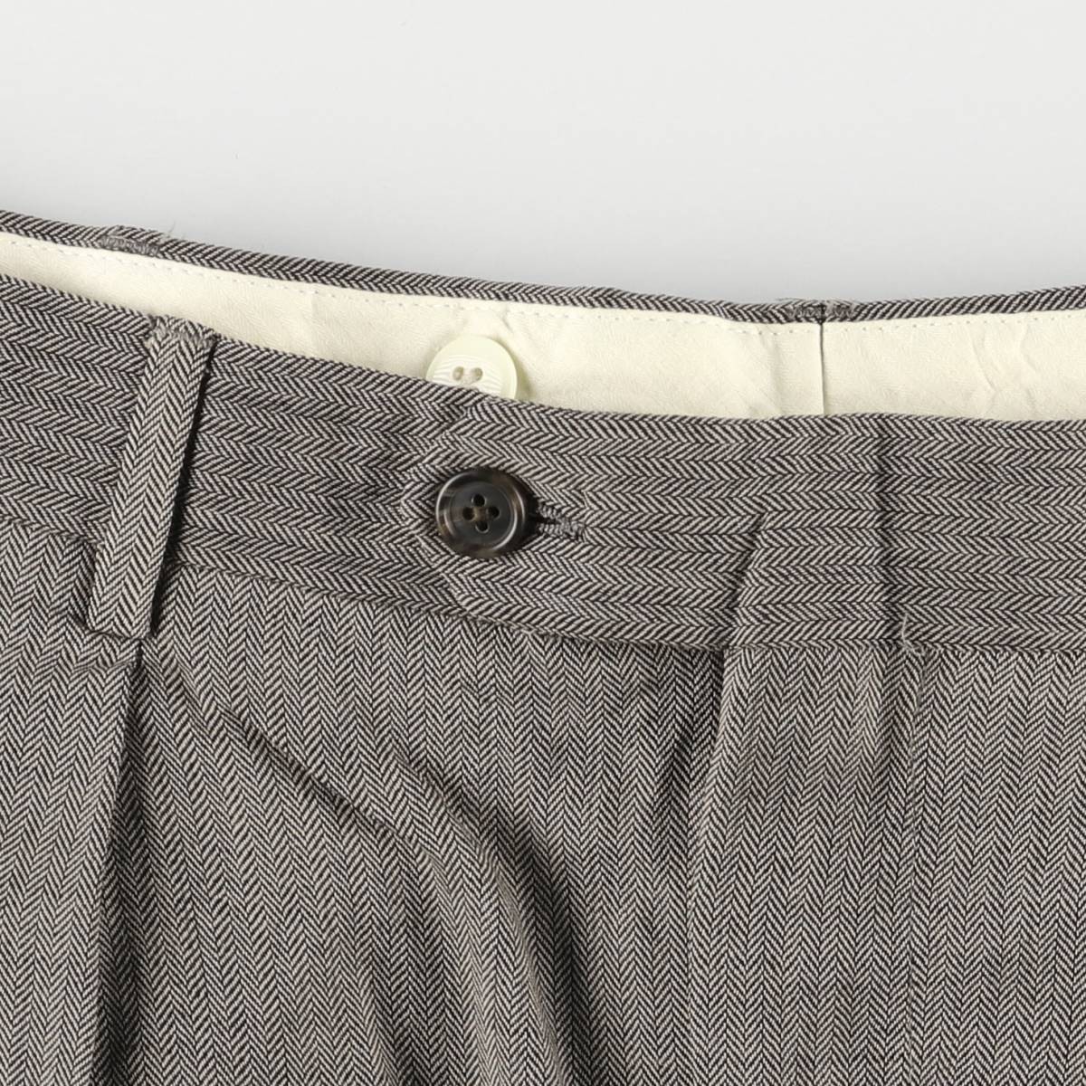 古着 HAROLD POWELL ストライプ柄 ツータック ウールパンツ スラックス