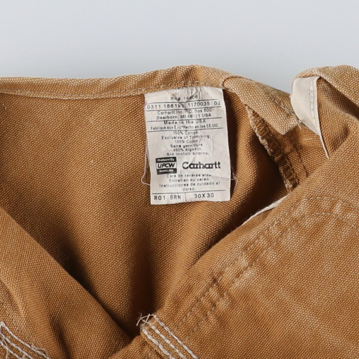 古着 カーハート Carhartt ダブルニー ダック オーバーオール USA製