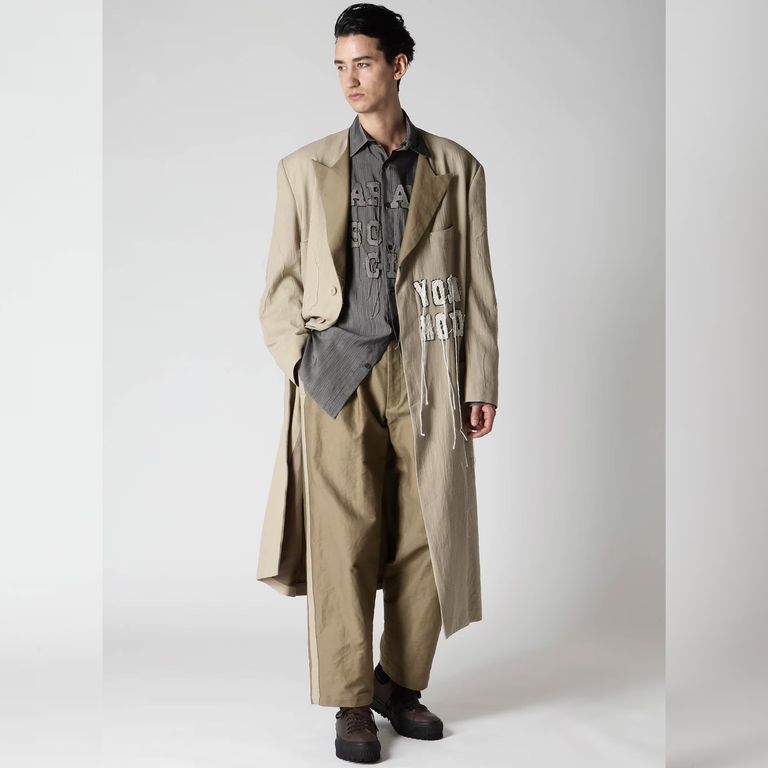 yohji yamamoto - W-肩タブ ロングジャケット （BEIGE） / HO-J22-037