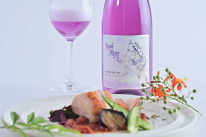 Shizuku Japanの紫ワイン スパークリング＆水色ワイン セットを贈る