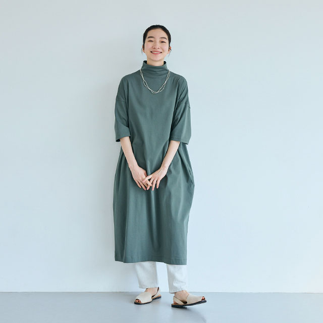 強撚綿のワイドワンピース 七分袖｜衣料品｜中川政七商店 公式サイト