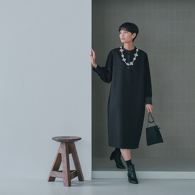 リネンコットンとサテンのワンピース｜衣料品｜中川政七商店 公式サイト