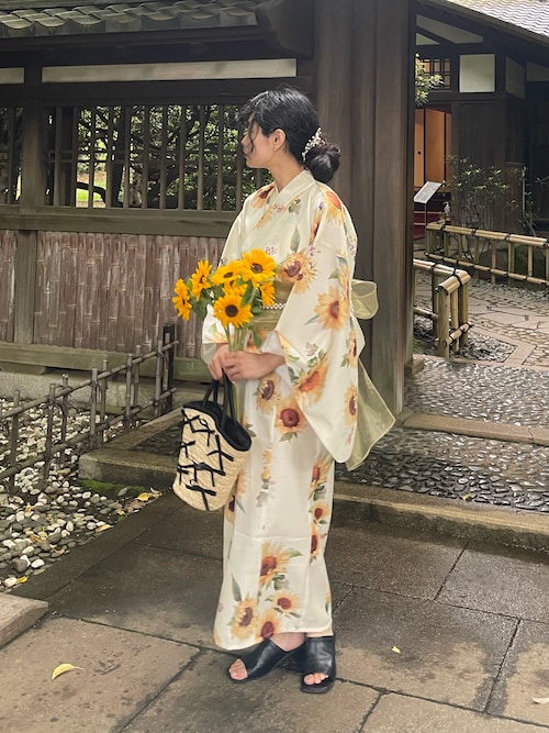 AS KNOW AS（アズノゥアズ） 浴衣 花柄2wayセパレート浴衣 3点セット