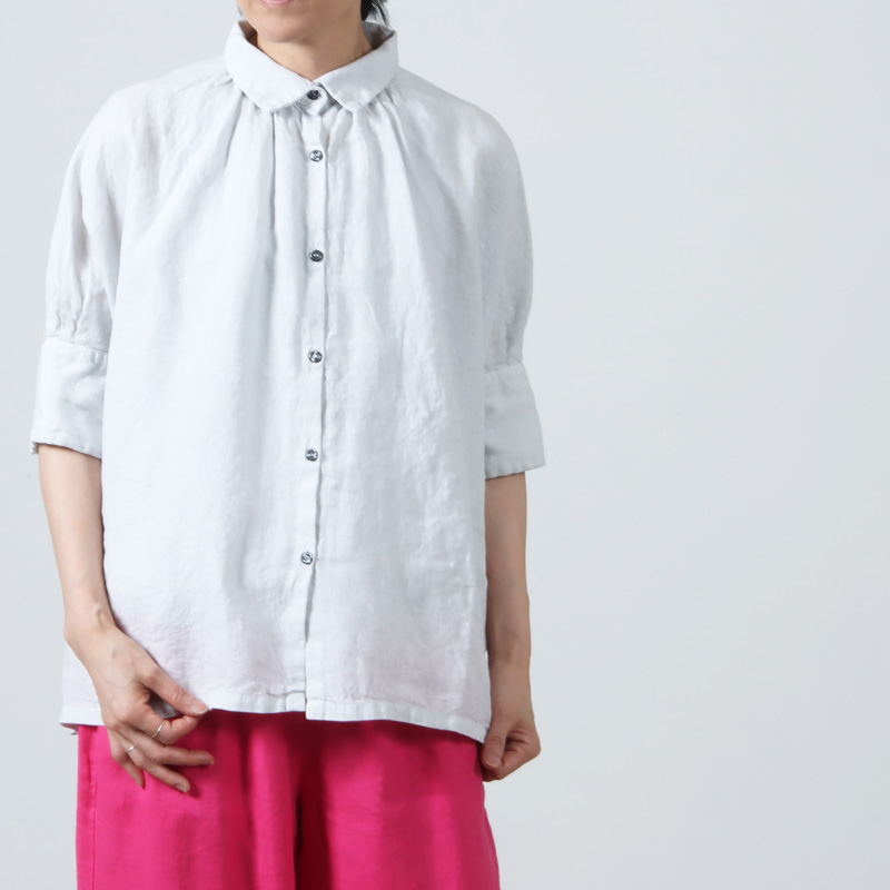 Honnete (オネット) H/SLV Gather Shirt / ハーフスリーブギャザーシャツ