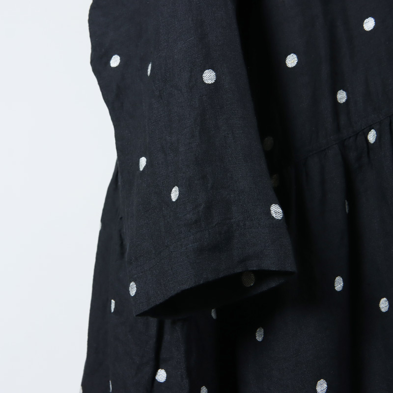 ICHI Antiquites (イチアンティークス) リネンドットギャザーワンピース