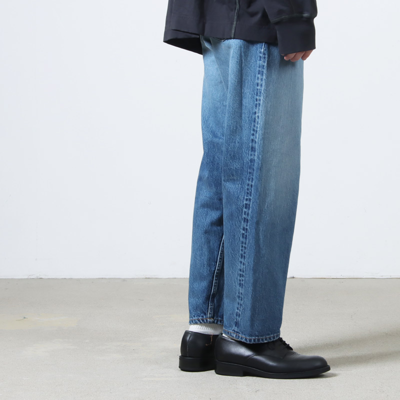 CIOTA (シオタ) New Wide Tapered 5 Pocket Pants - Medium Dark Blue