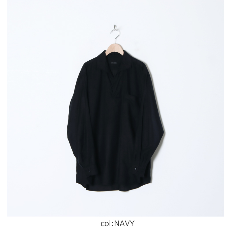 COMOLI (コモリ) シルクネル スキッパーシャツ