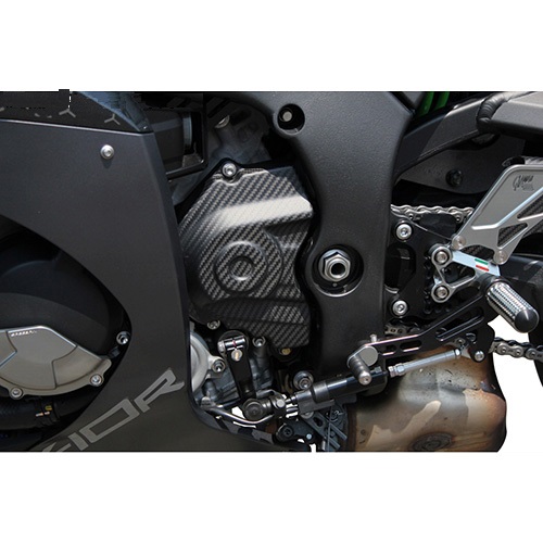 スプロケットカバー ドライカーボン 平織艶消し - バイク