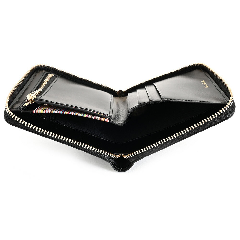 ポールスミス 財布 二つ折り財布 ラウンドファスナー 黒(ブラック