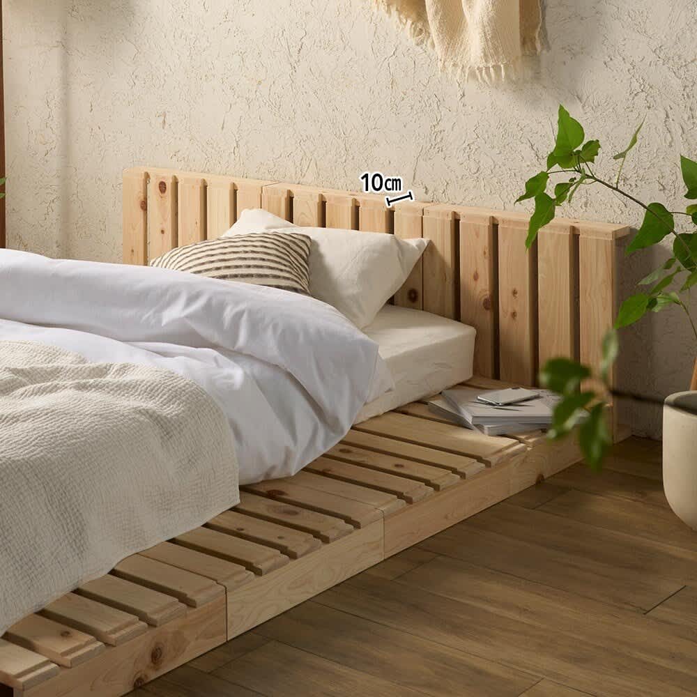 MADE IN JAPAN 自由に並べて使える国産ひのきパレットベッド 幅50cm8枚