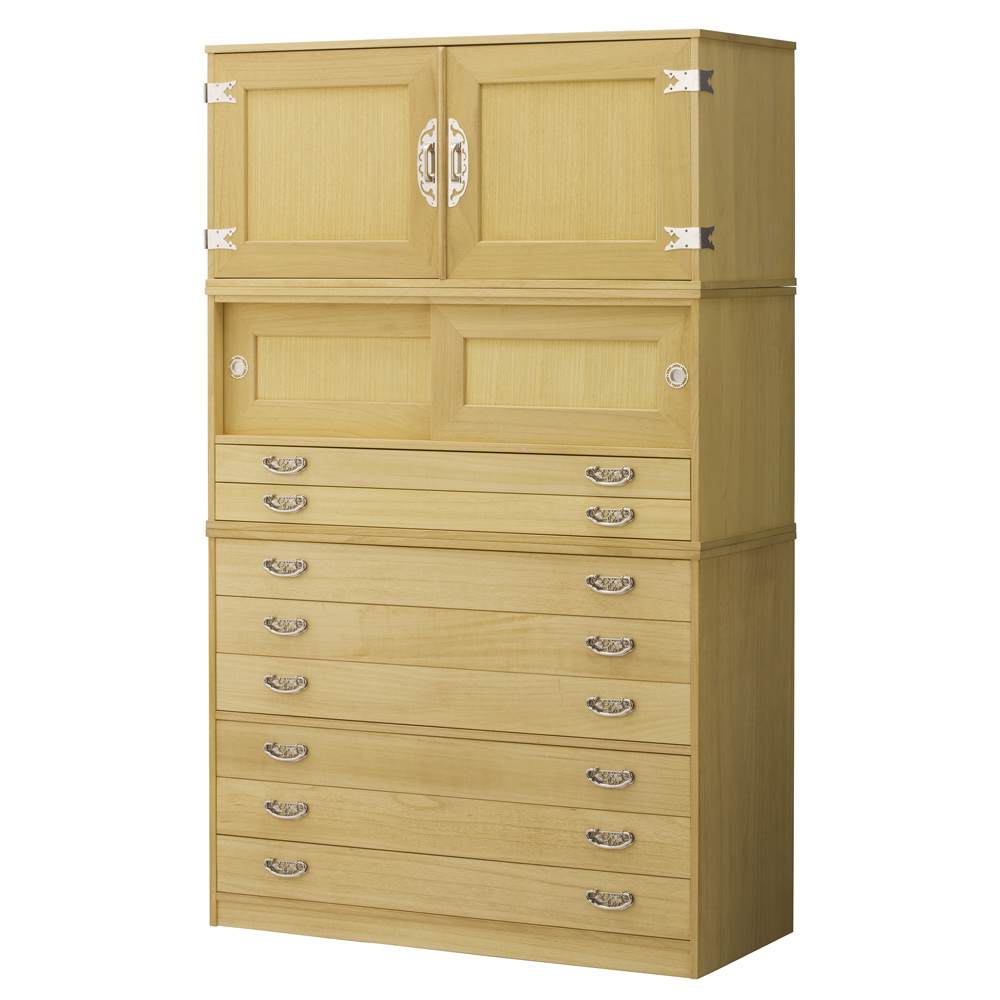 本格派の着物収納】総桐着物収納ユニットタンス 3点セット引き出し6段