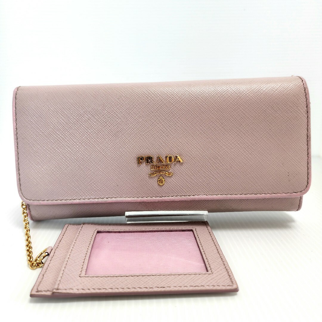 PRADA - PRADA プラダ 長財布 ラウンドファスナー サフィアーノ ピンク