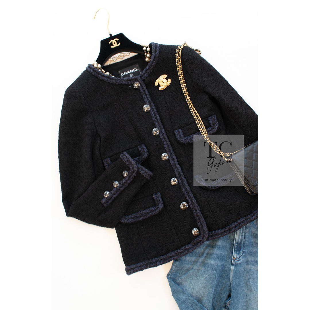 CHANEL - シャネル リトル ブラック ジャケット CHANEL 83万 ネイビー