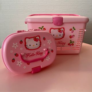 ハローキティ - ダイソーキティかご ロープ収納 ロープ バスケットの