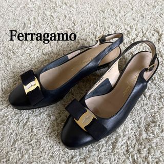 FERRAGAMO - ご専用 フェラガモ スウェード リボンフラットシューズの