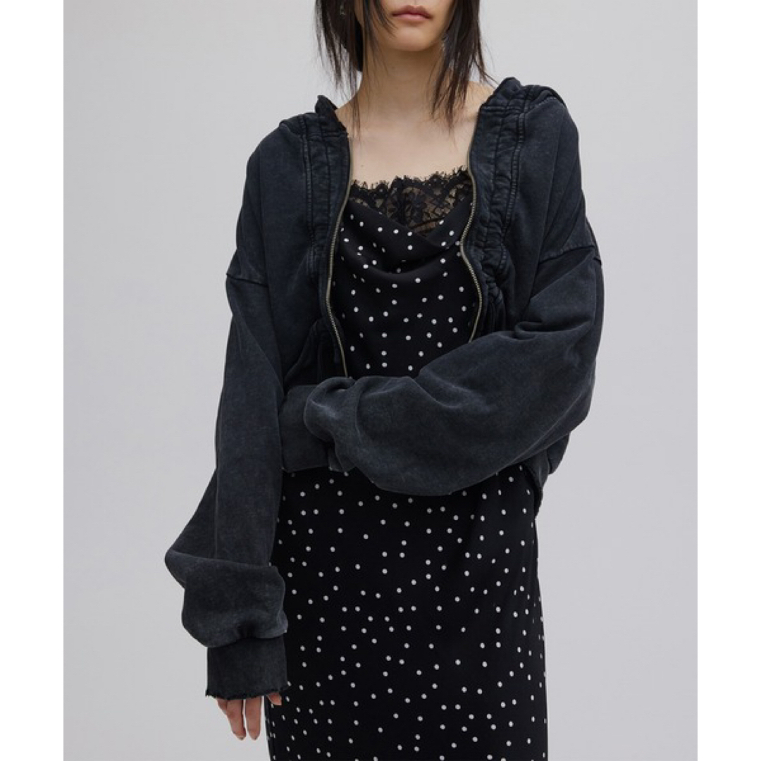 Ameri VINTAGE - アメリ OYSTER SILHOUETTE HOODIE 黒の通販 by