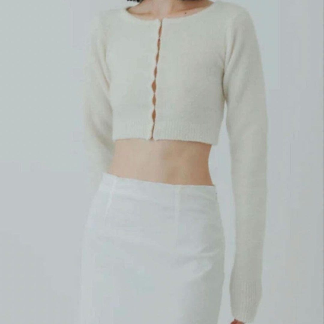 ヨー ビオトープ biotope カシミヤカーディガン ホワイト